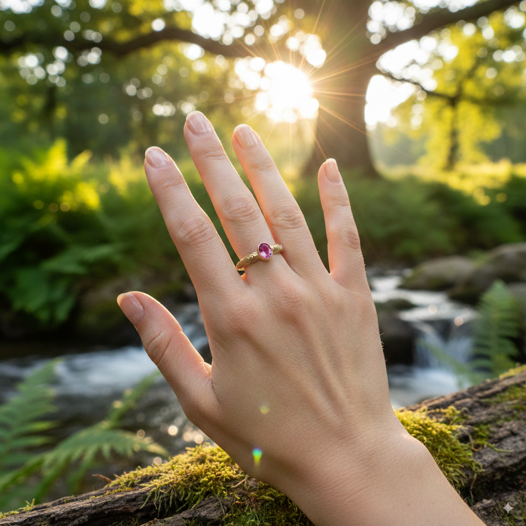 Rosa Turmalin Ring aus 18 Karat Gold – Zeitlose Eleganz in Handarbeit