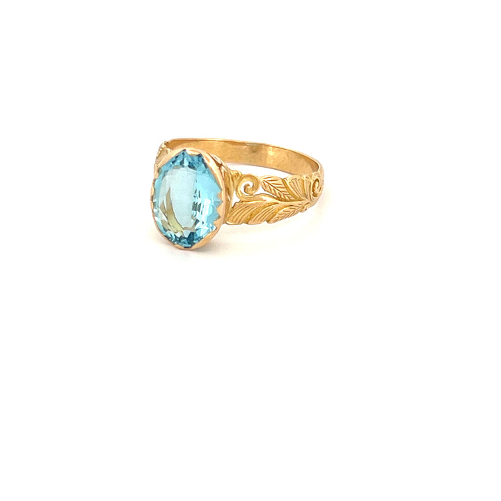 Aquamarin Ring aus 18 Karat Gold – Handgefertigte Eleganz mit Filigranarbeit