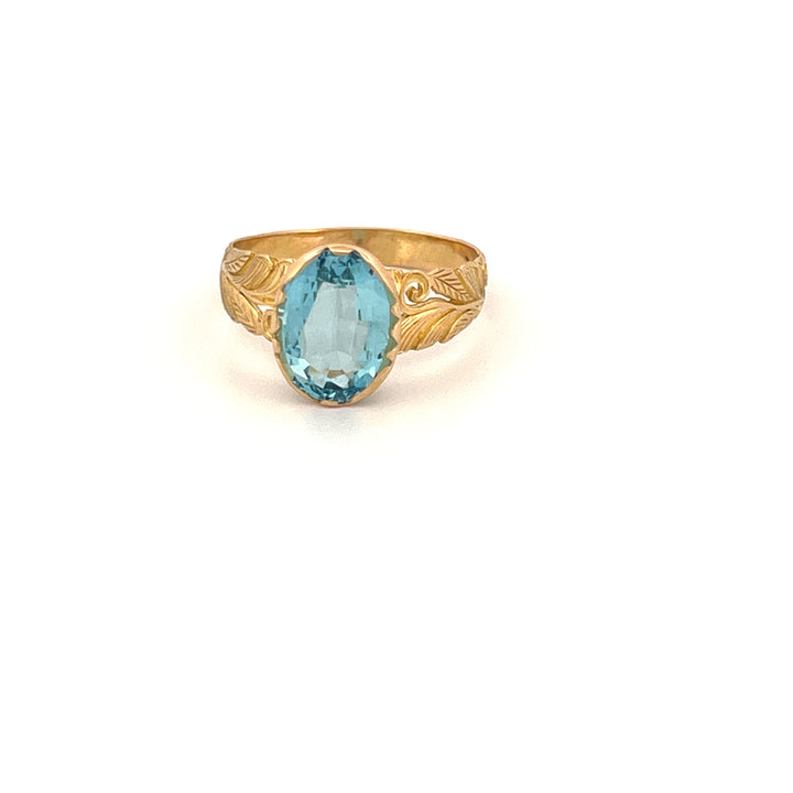 Aquamarin Ring aus 18 Karat Gold – Handgefertigte Eleganz mit Filigranarbeit