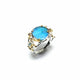 Handgefertigter Opal-Ring in Freiform – 925 Silber mit Gold-Akzenten