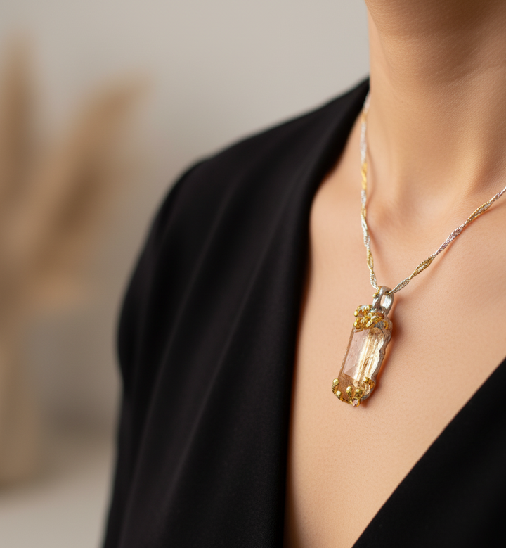 Roh Golden Topaz mit Saphire