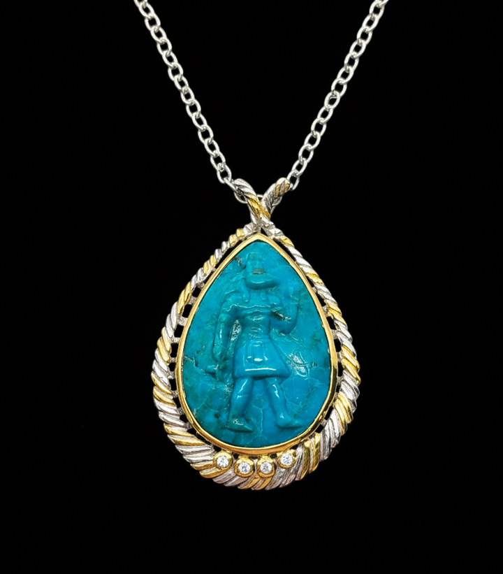 Pharao Anhänger Türkis & Blautopas