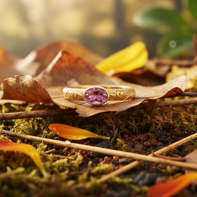 Rosa Turmalin Ring aus 18 Karat Gold – Zeitlose Eleganz in Handarbeit